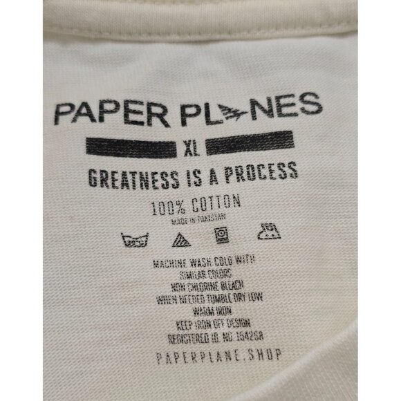 Paper Planes Men's Cream No Love Lost Graphic‎ Shirt Short Sleeve Cotton Size XL - Picture 3 of 11
